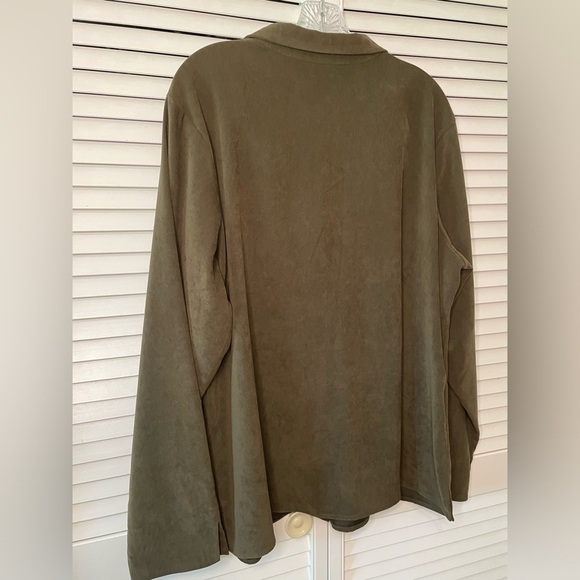 Coldwater Creek Women’s Shirt Skirt Matching Set Size XL 18 Olive Embroidered - Picture 11 of 16